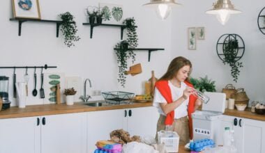 Eco-Friendly Haven: Embracing sustainability in the kitchen. Young woman creatively repurposing waste, contributing to a greener home environment.