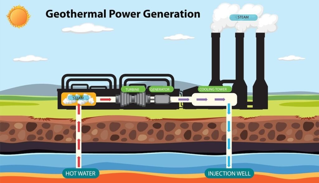 Illustration of a Geothermal Energy Generation